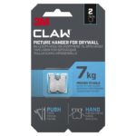 3M Claw krok for bildeoppheng på gipsvegg, opp til 7kg, 2pk