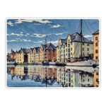 Ålesund bordbrikke - art - Brosundet med båter