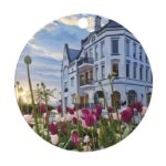 Ålesund rund dekorasjon - gågata med blomster - art