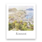 Ålesund – magnet – retro – Pastell Aksla