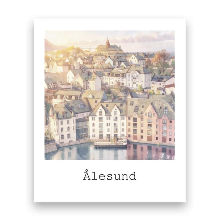 Alesund-–-magnet-–-retro-–-Pastell-Brosundet-fra-Radhuset_1782811936_6a438d20be9d1.jpg Ålesund – magnet – retro – Pastell Brosundet fra Rådhuset - Bilde 1