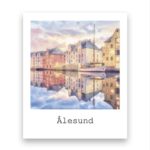 Ålesund – magnet – retro – Pastell Brosundet