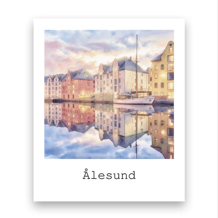Alesund-–-magnet-–-retro-–-Pastell-Brosundet_1782811973_6a438d45d169a.jpg Ålesund – magnet – retro – Pastell Brosundet - Bilde 1
