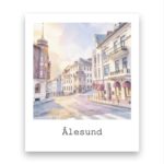 Ålesund – magnet – retro – Pastell Løvenvold