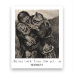 Magnet - retro - back from pub