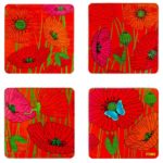 PYLONES - SOUS VERRE - Glassbrikker 4 stk - Coquelicots