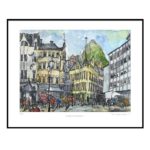 Terje Bratholm Eidsvik – Kiperviktorget – reproduksjon – 40×50 – inkludert ramme