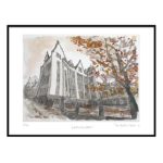 Terje Bratholm Eidsvik – Latinskolen – reproduksjon – 40×50 – inkludert ramme